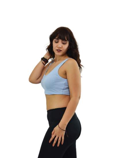 Açık Yaka Kadın Crop Atlet Mavi Açık Yaka Kadın Crop Atlet Mavi