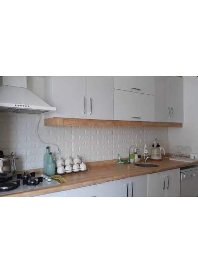 Beyaz Mutfak Tezgah Arası 6,5mm Kendinden Yapışkanlı Panel