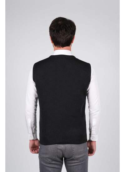 Çizgi Triko Erkek Triko Yelek Düğmeli Cep Detaylı Desenli Bel Lastikli Dokuma - Lacivert Çizgi Triko Erkek Triko Yelek Düğmeli Cep Detaylı Desenli Bel Lastikli Dokuma - Lacivert